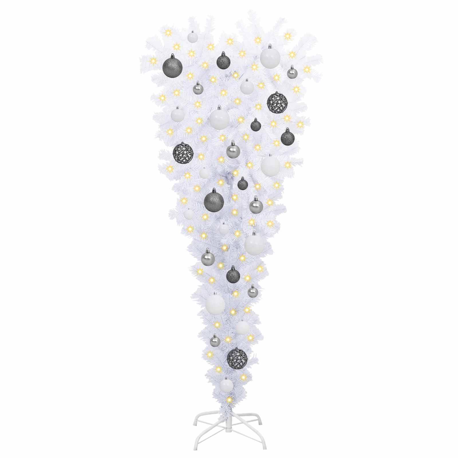 Künstlicher Weihnachtsbaum Weiß 120 cm PVC und Stahl