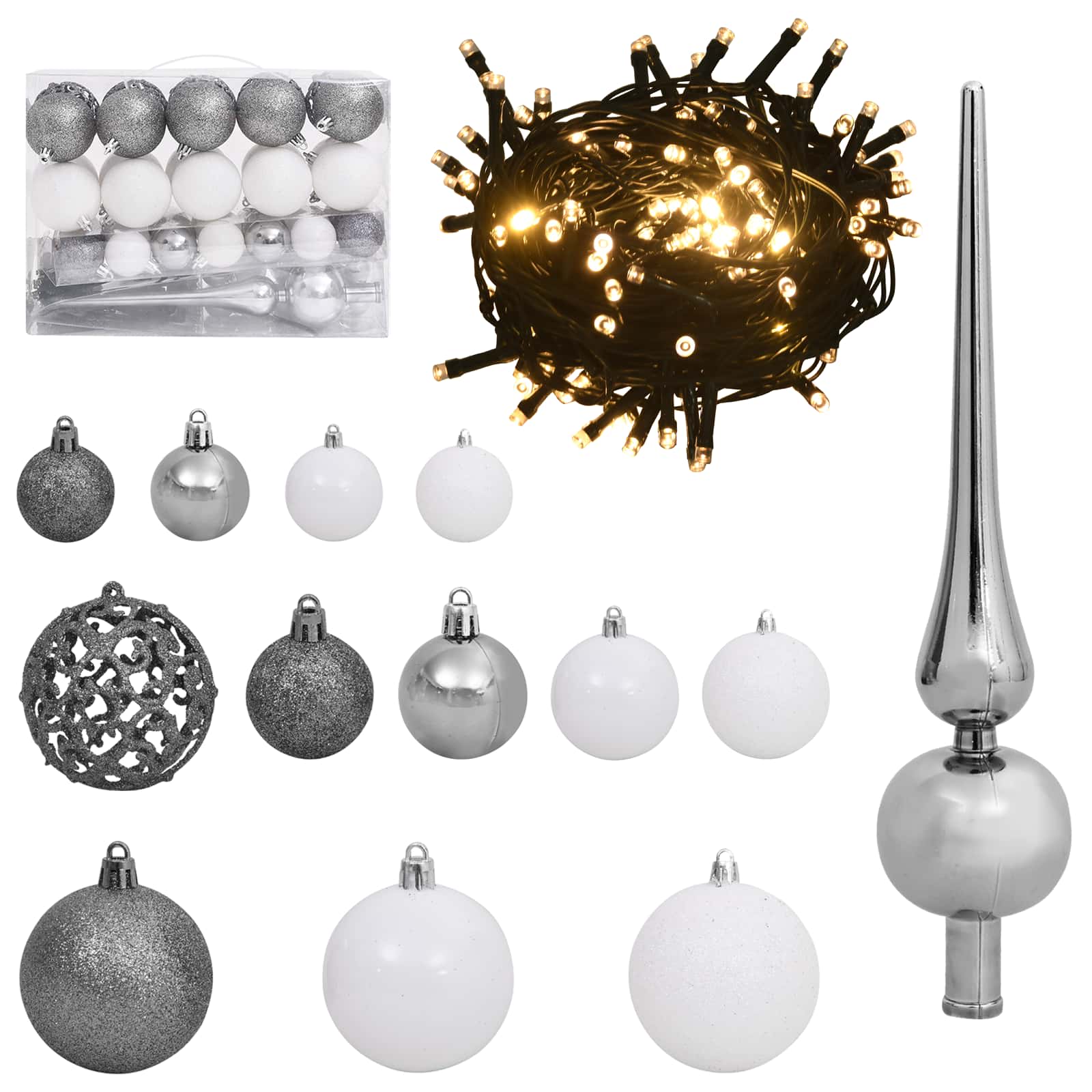 Künstlicher Weihnachtsbaum Weiß 120 cm PVC und Stahl