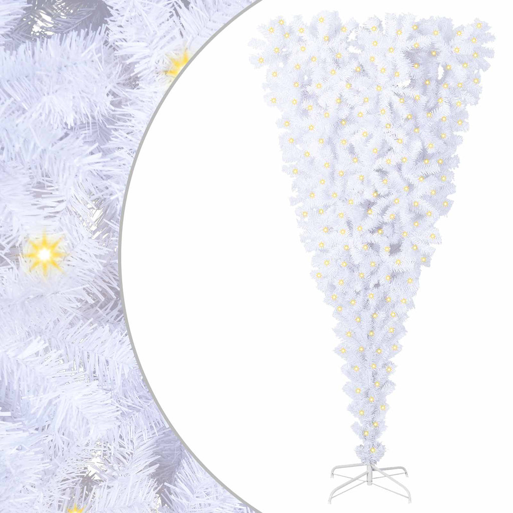 Künstlicher Weihnachtsbaum Weiß 180 cm PVC und Stahl