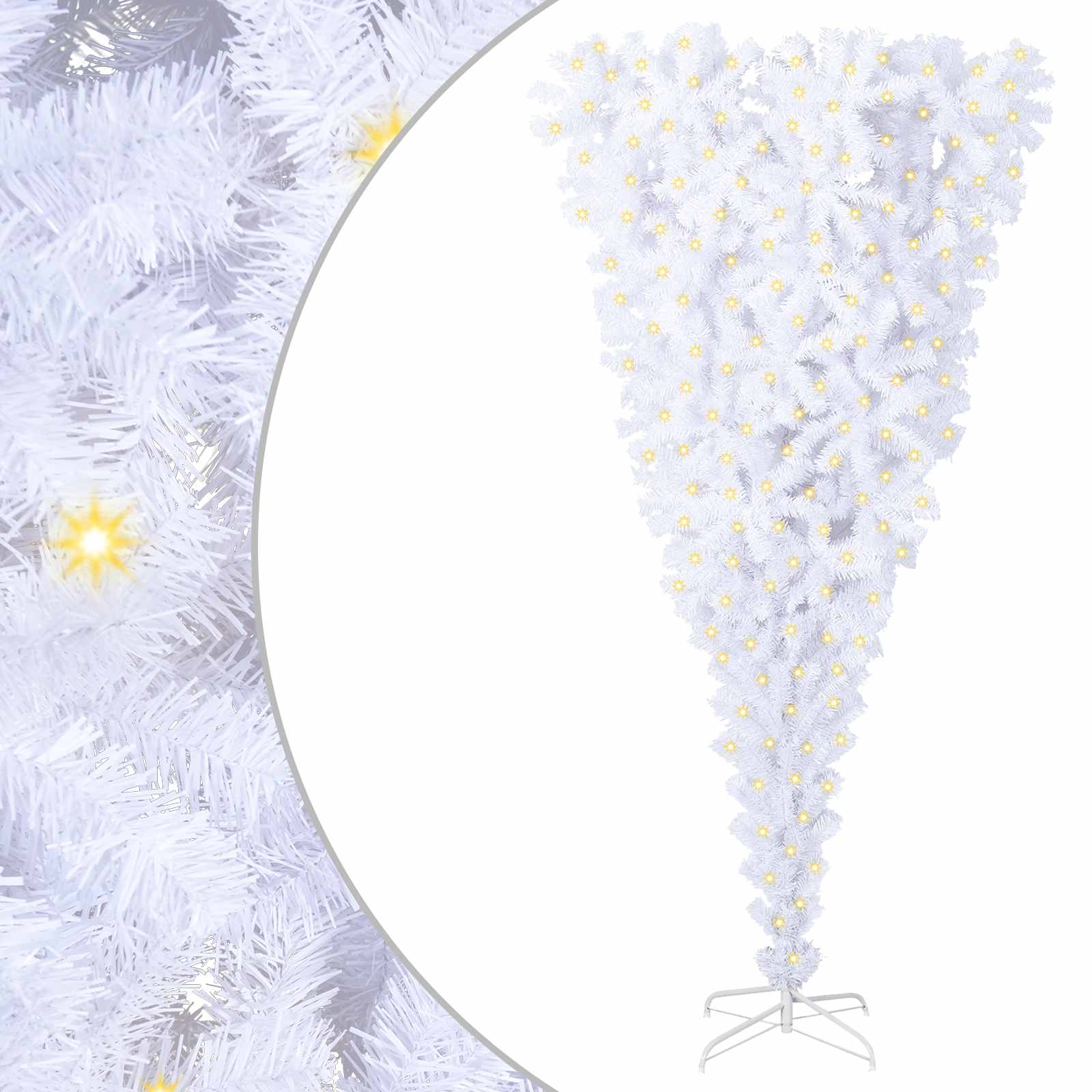 Künstlicher Weihnachtsbaum Weiß 210 cm PVC und Stahl