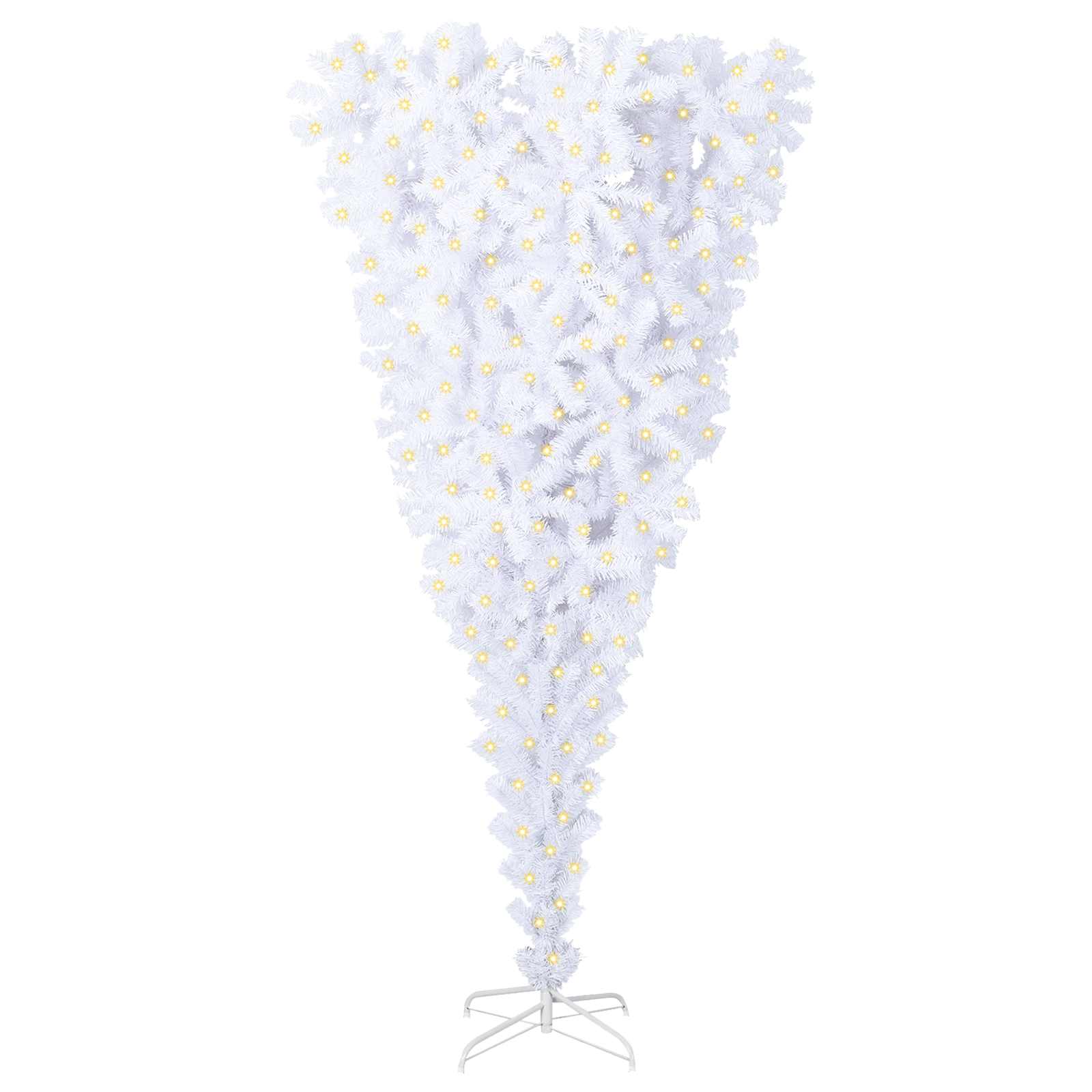 Künstlicher Weihnachtsbaum Weiß 210 cm PVC und Stahl
