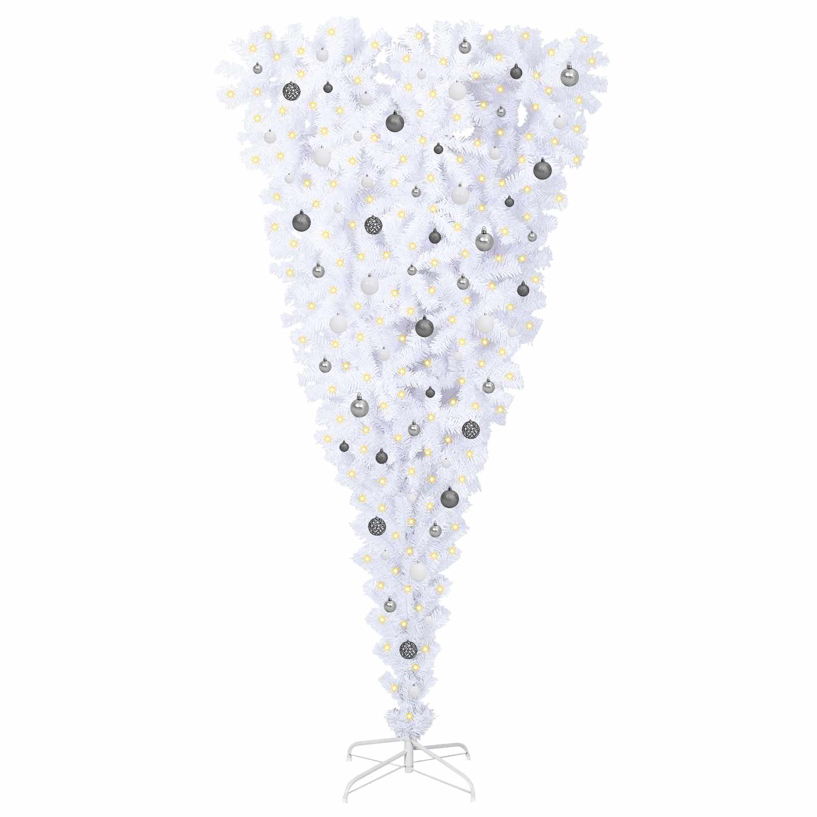Künstlicher Weihnachtsbaum Weiß 240 cm PVC und Stahl