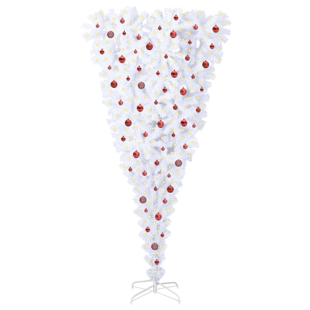 Künstlicher Weihnachtsbaum Weiß 240 cm PVC und Stahl