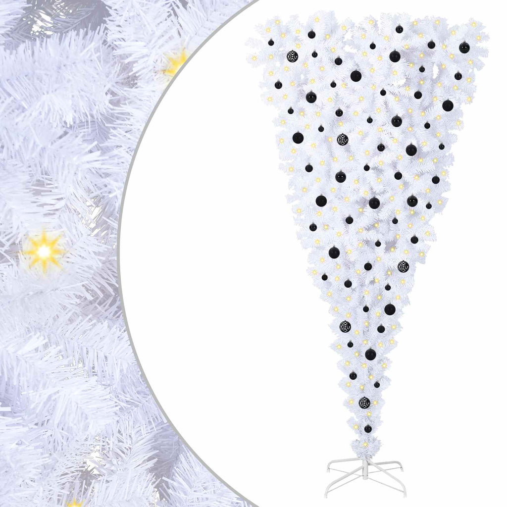 Künstlicher Weihnachtsbaum Weiß 240 cm PVC und Stahl
