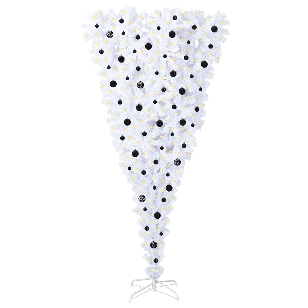 Künstlicher Weihnachtsbaum Weiß 240 cm PVC und Stahl