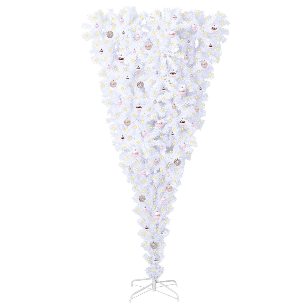 Künstlicher Weihnachtsbaum Weiß 240 cm PVC und Stahl