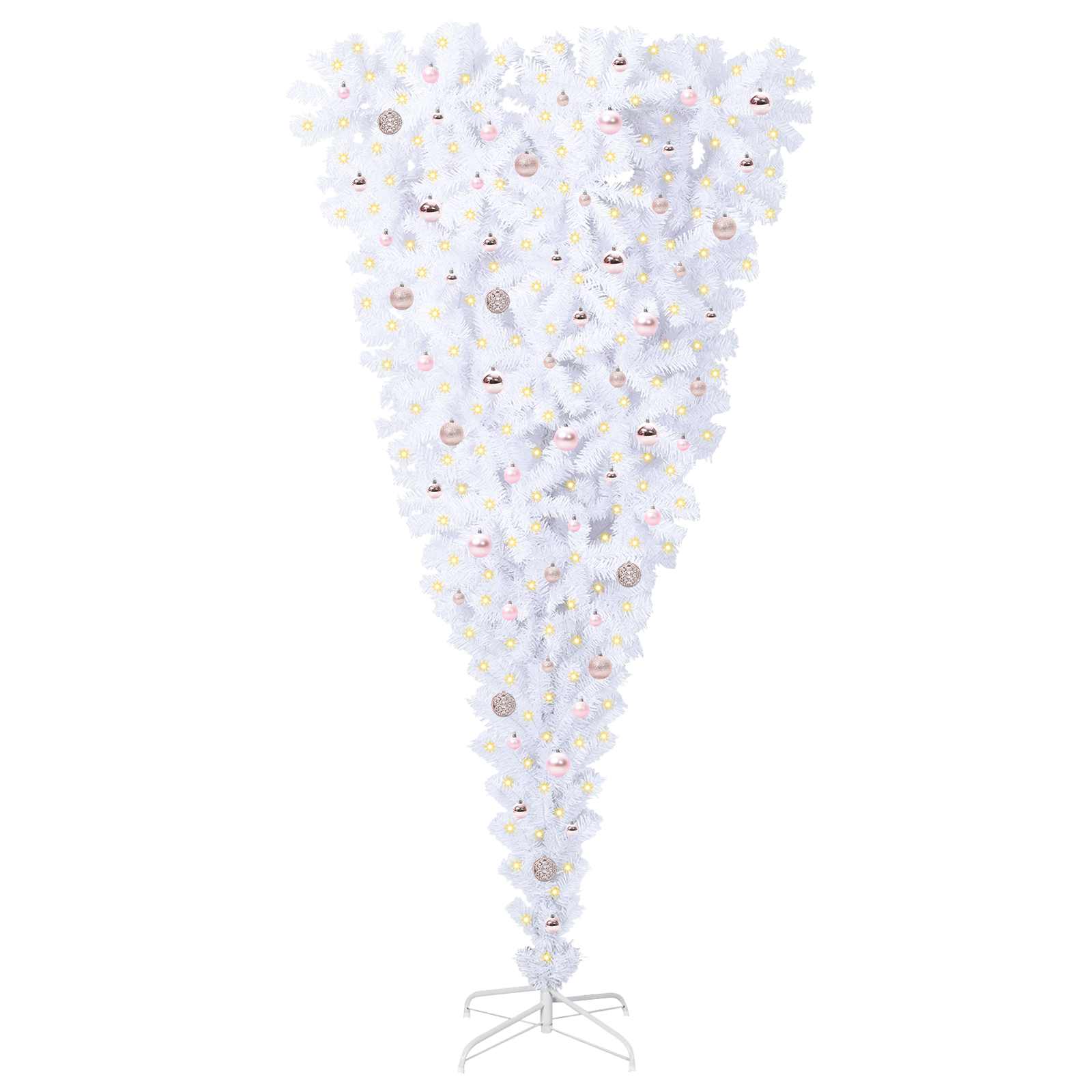 Künstlicher Weihnachtsbaum Weiß 240 cm PVC und Stahl