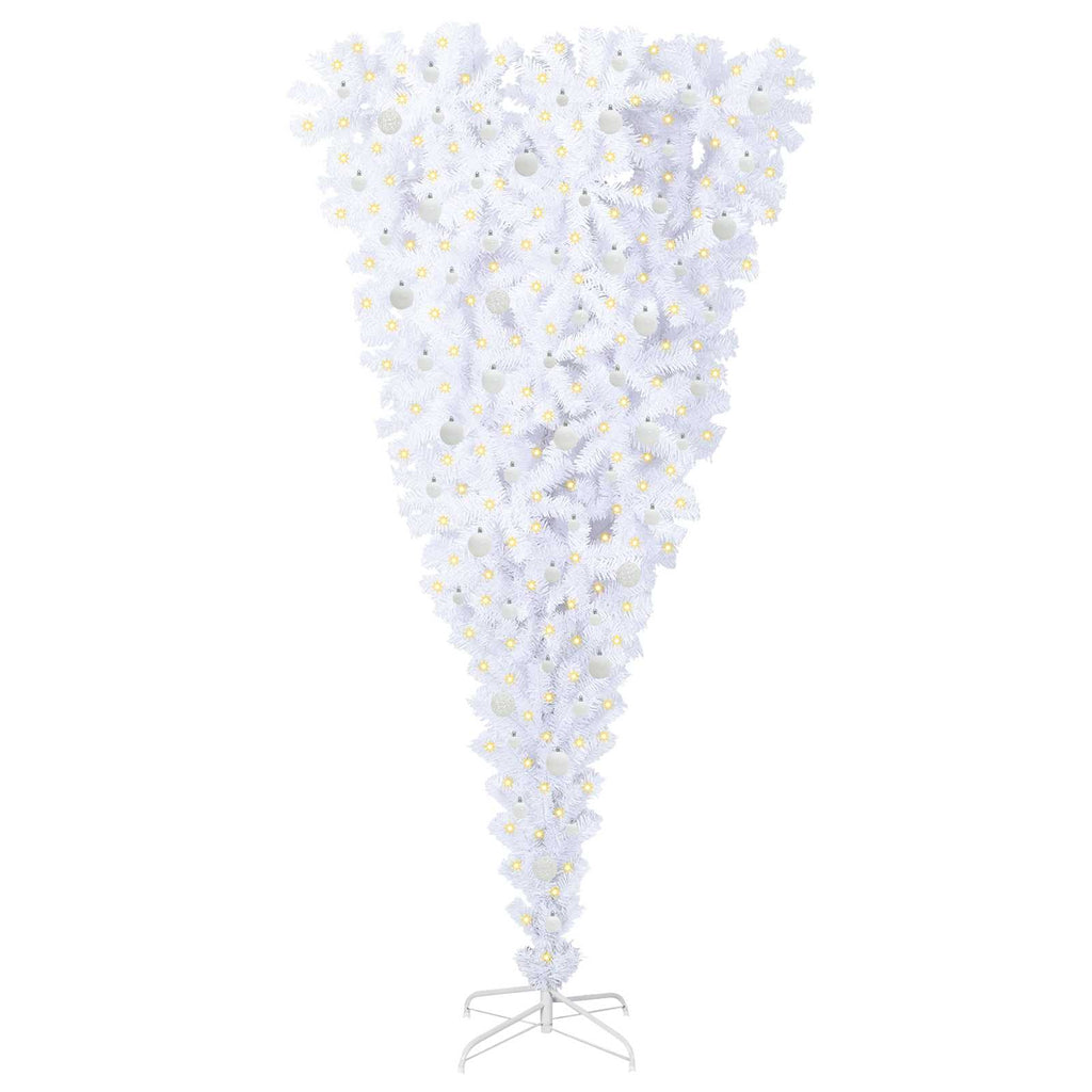 Künstlicher Weihnachtsbaum Weiß 240 cm PVC und Stahl