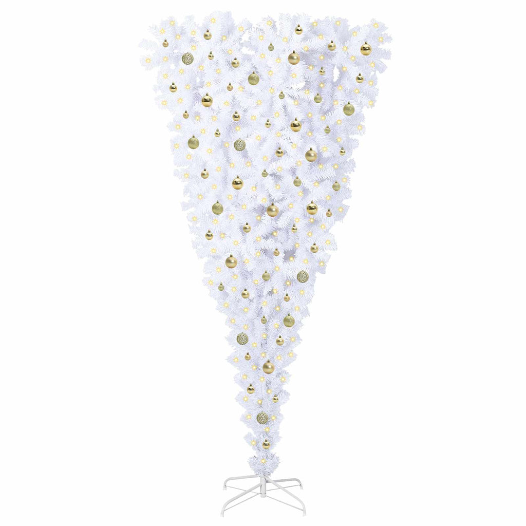 Künstlicher Weihnachtsbaum Weiß 240 cm PVC und Stahl