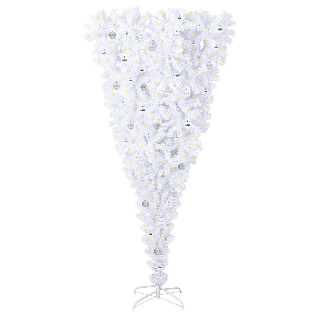 Künstlicher Weihnachtsbaum Weiß 240 cm PVC und Stahl