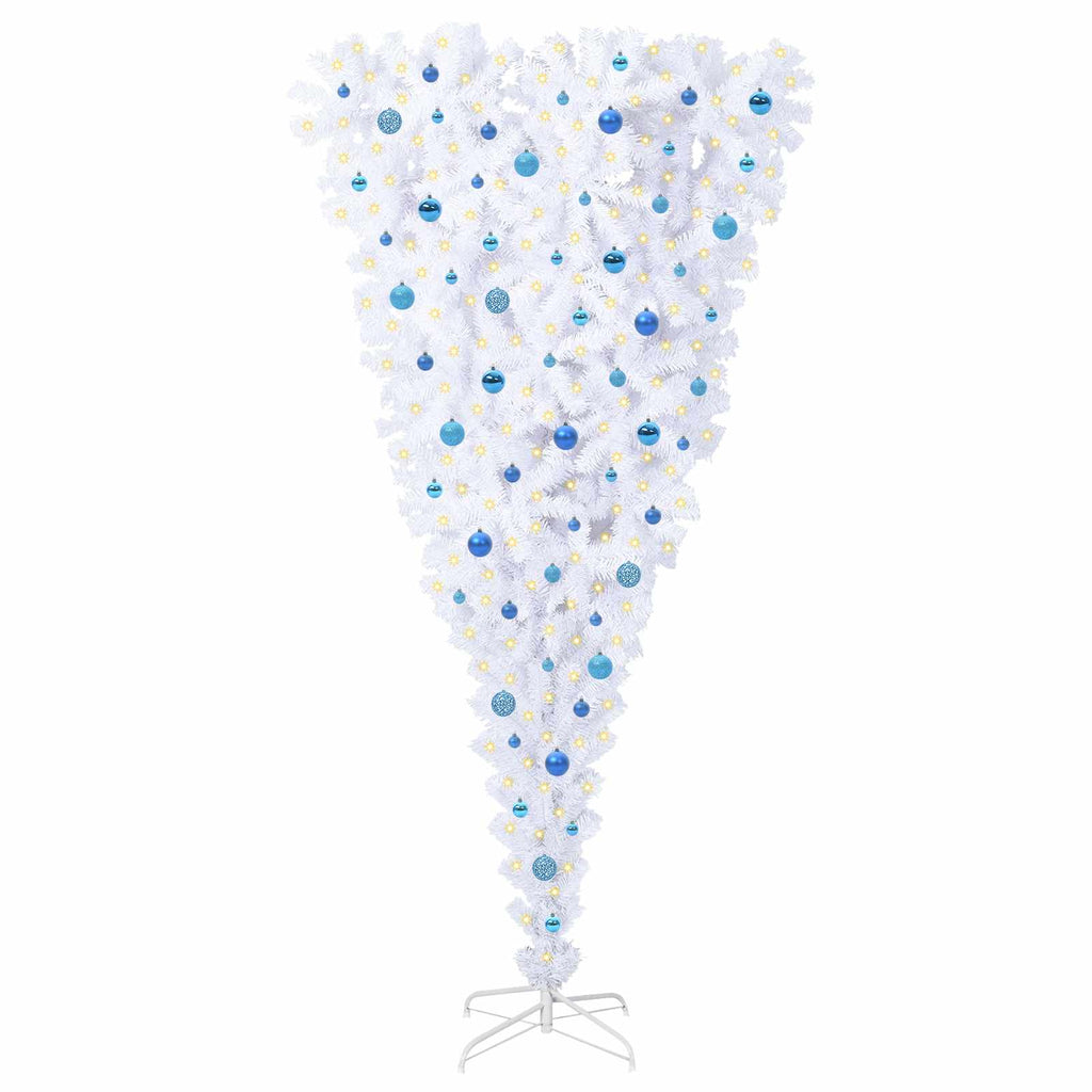 Künstlicher Weihnachtsbaum Weiß 240 cm PVC und Stahl