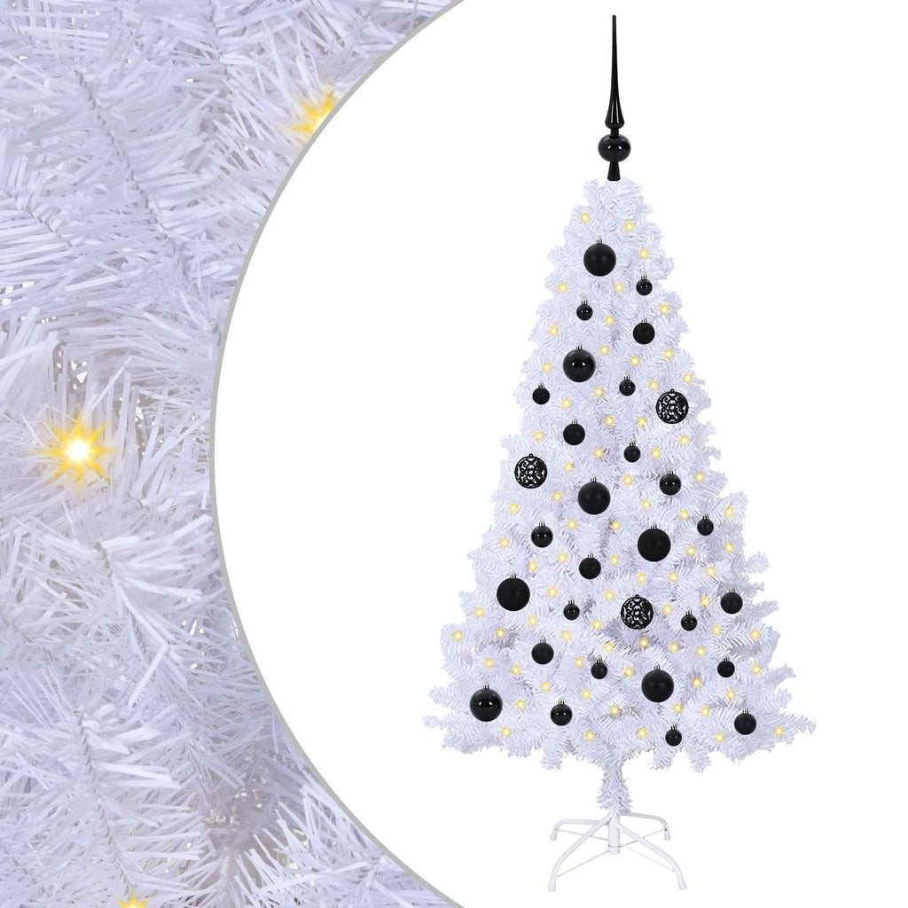 Künstlicher Weihnachtsbaum Weiß 120 cm PVC und Stahl