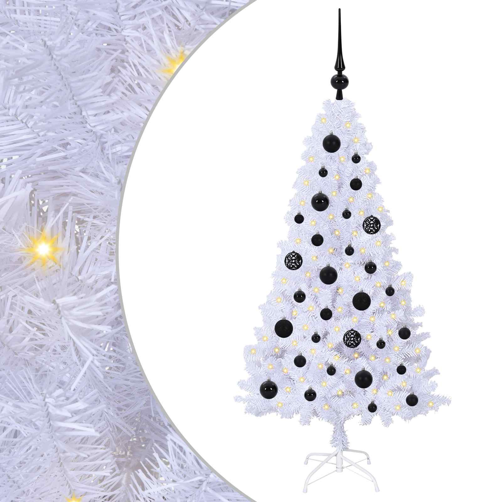 Künstlicher Weihnachtsbaum Weiß 120 cm PVC und Stahl