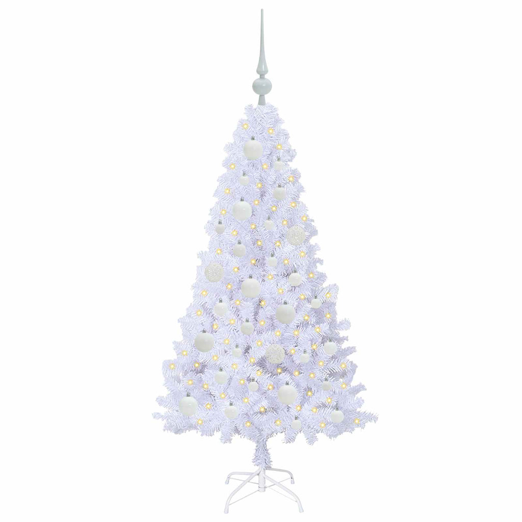 Künstlicher Weihnachtsbaum Weiß 120 cm PVC und Stahl