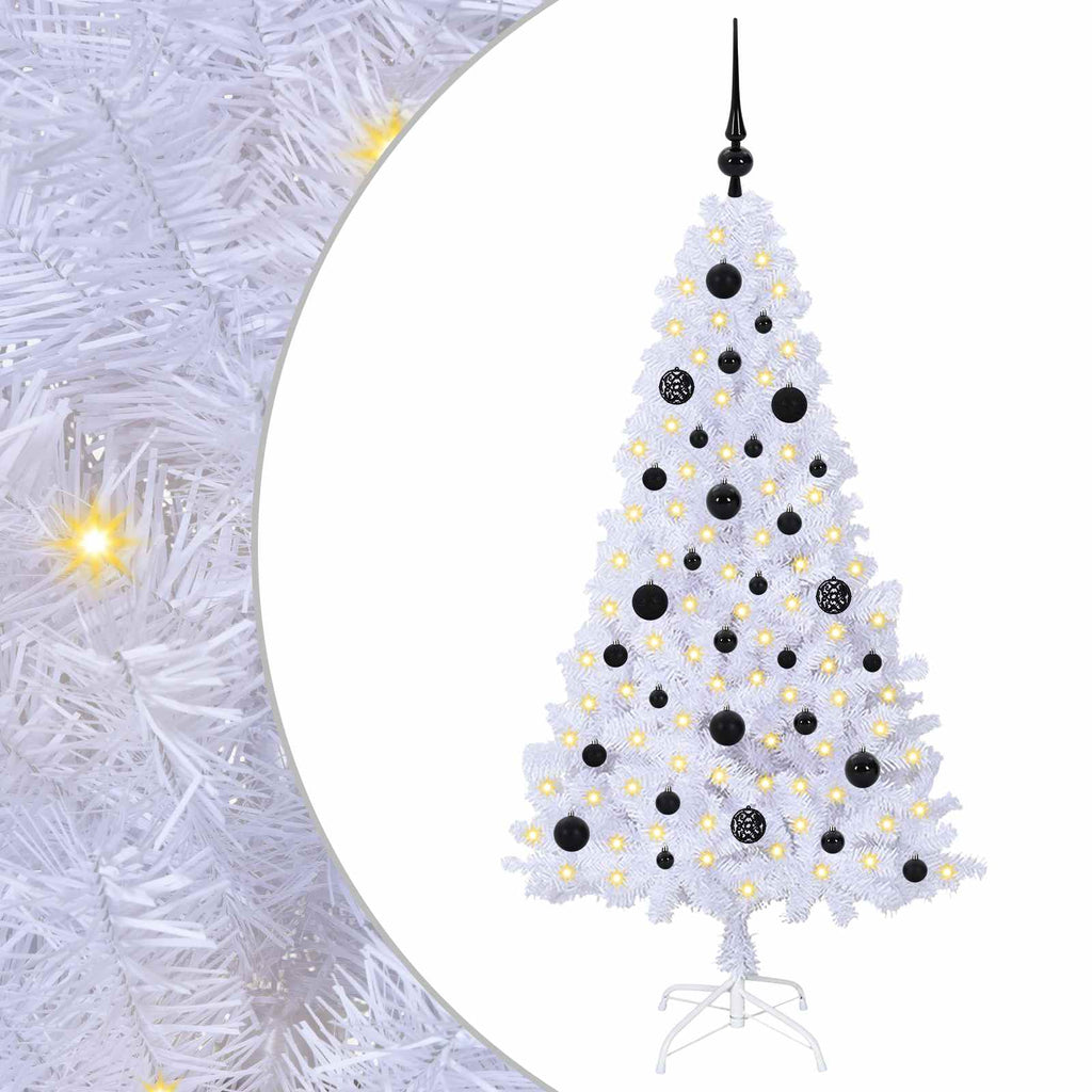 Künstlicher Weihnachtsbaum Weiß 150 cm PVC und Stahl