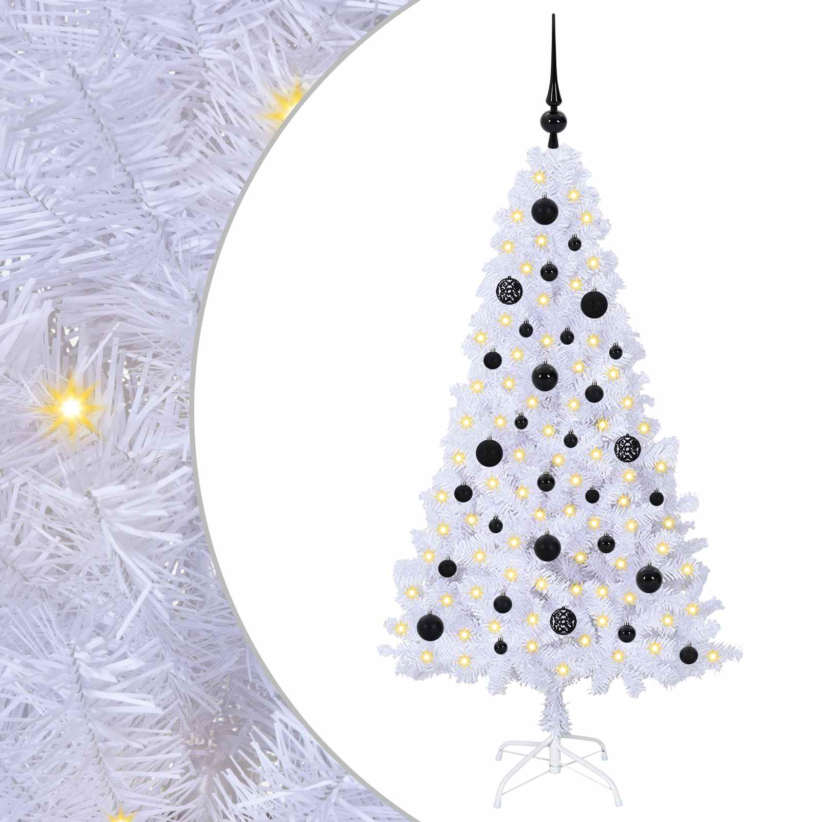Künstlicher Weihnachtsbaum Weiß 150 cm PVC und Stahl