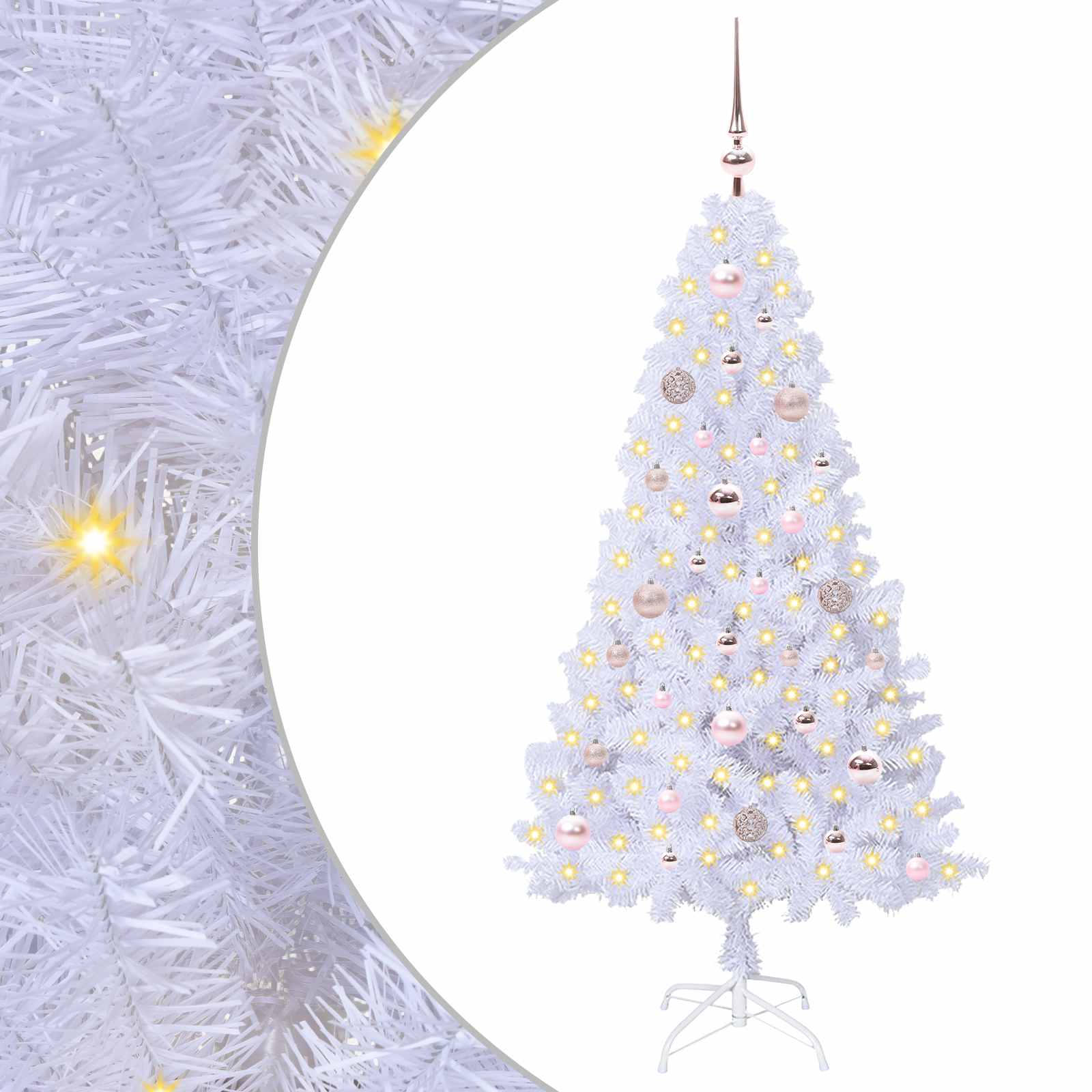 Künstlicher Weihnachtsbaum Weiß 150 cm PVC und Stahl