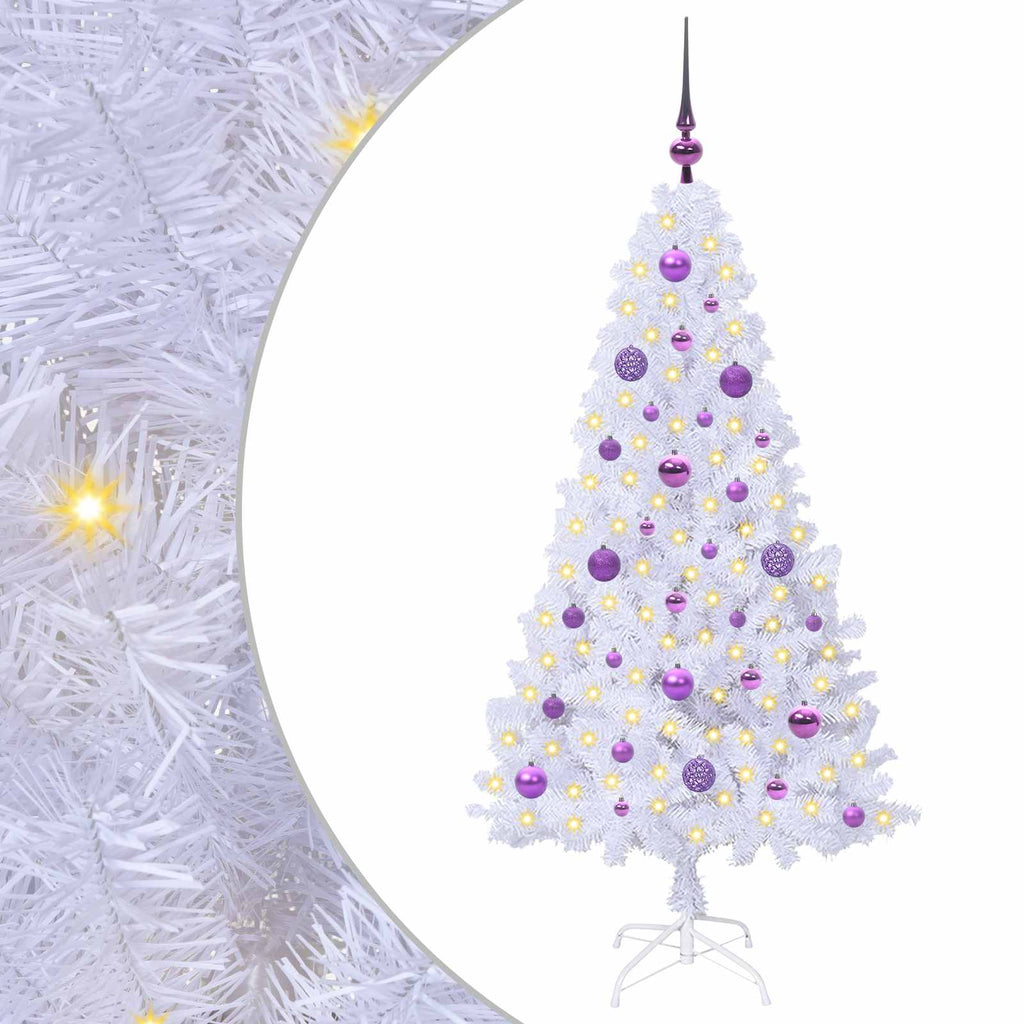 Künstlicher Weihnachtsbaum Weiß 150 cm PVC und Stahl