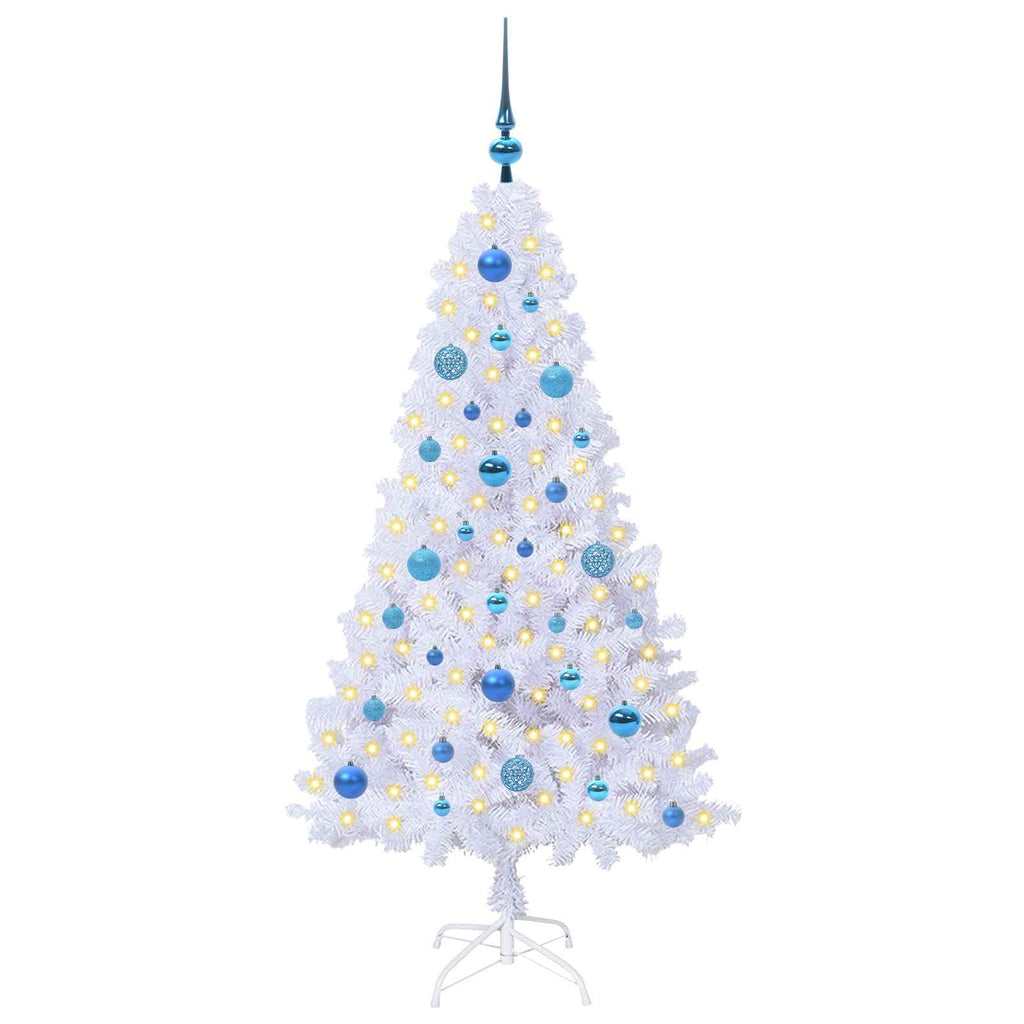 Künstlicher Weihnachtsbaum Weiß 150 cm PVC und Stahl