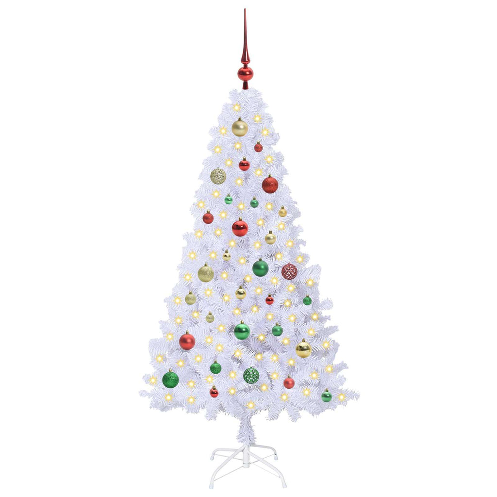 Künstlicher Weihnachtsbaum Weiß 150 cm PVC und Stahl