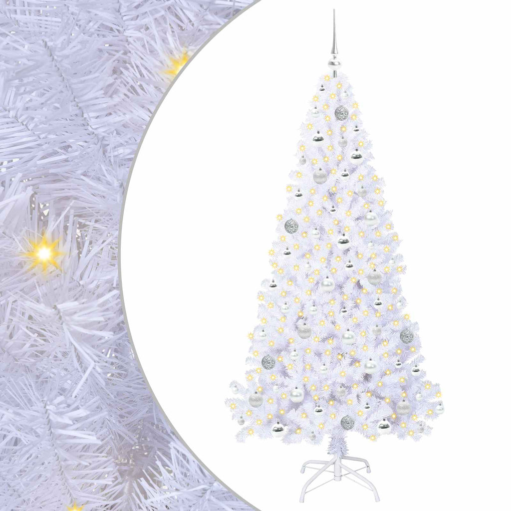 Künstlicher Weihnachtsbaum Weiß 180 cm PVC und Stahl