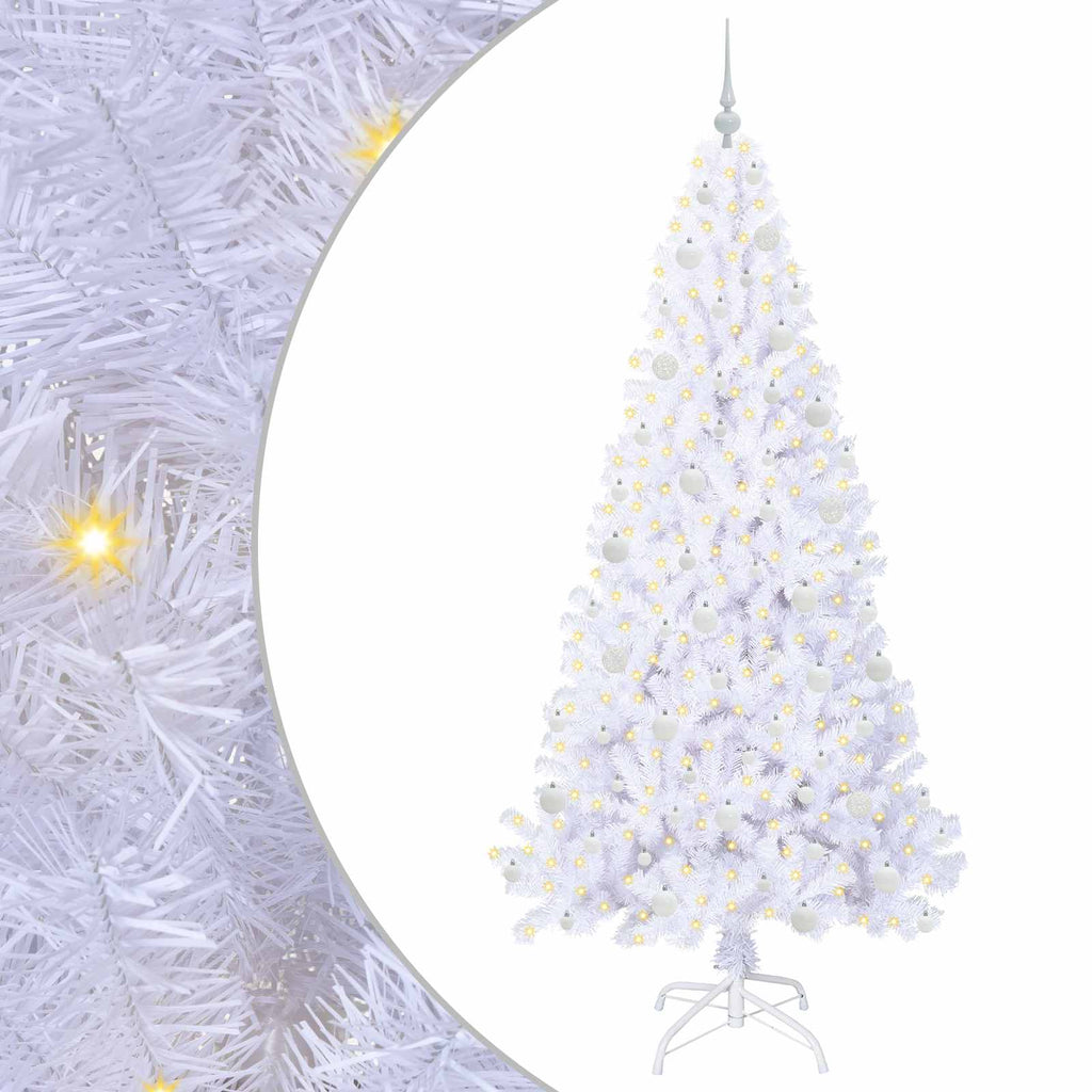 Künstlicher Weihnachtsbaum Weiß 210 cm PVC und Stahl