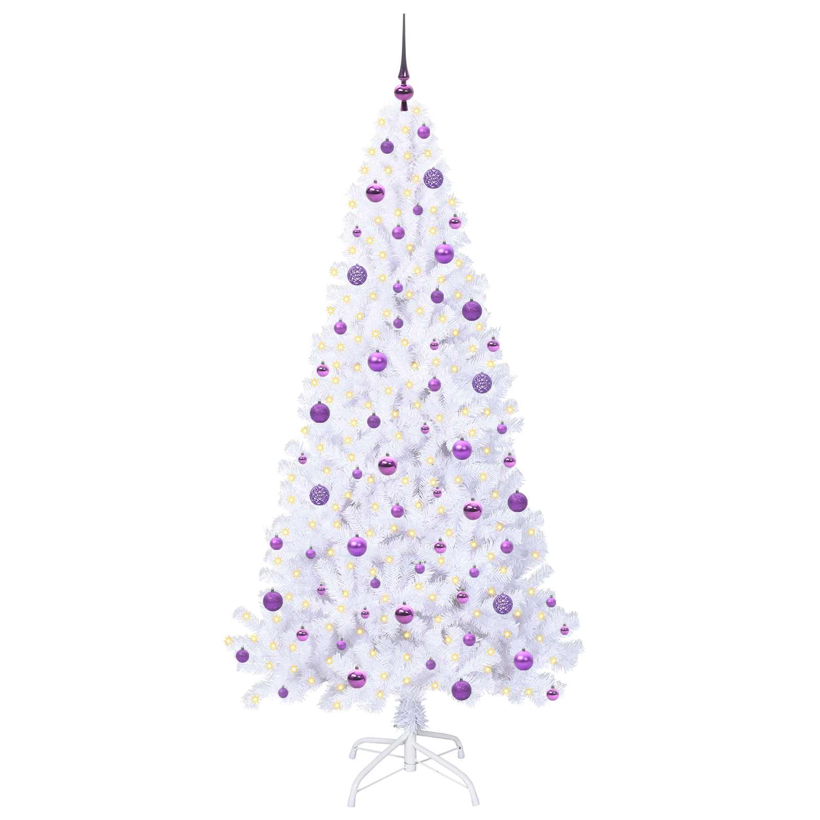 Künstlicher Weihnachtsbaum Weiß 210 cm PVC und Stahl