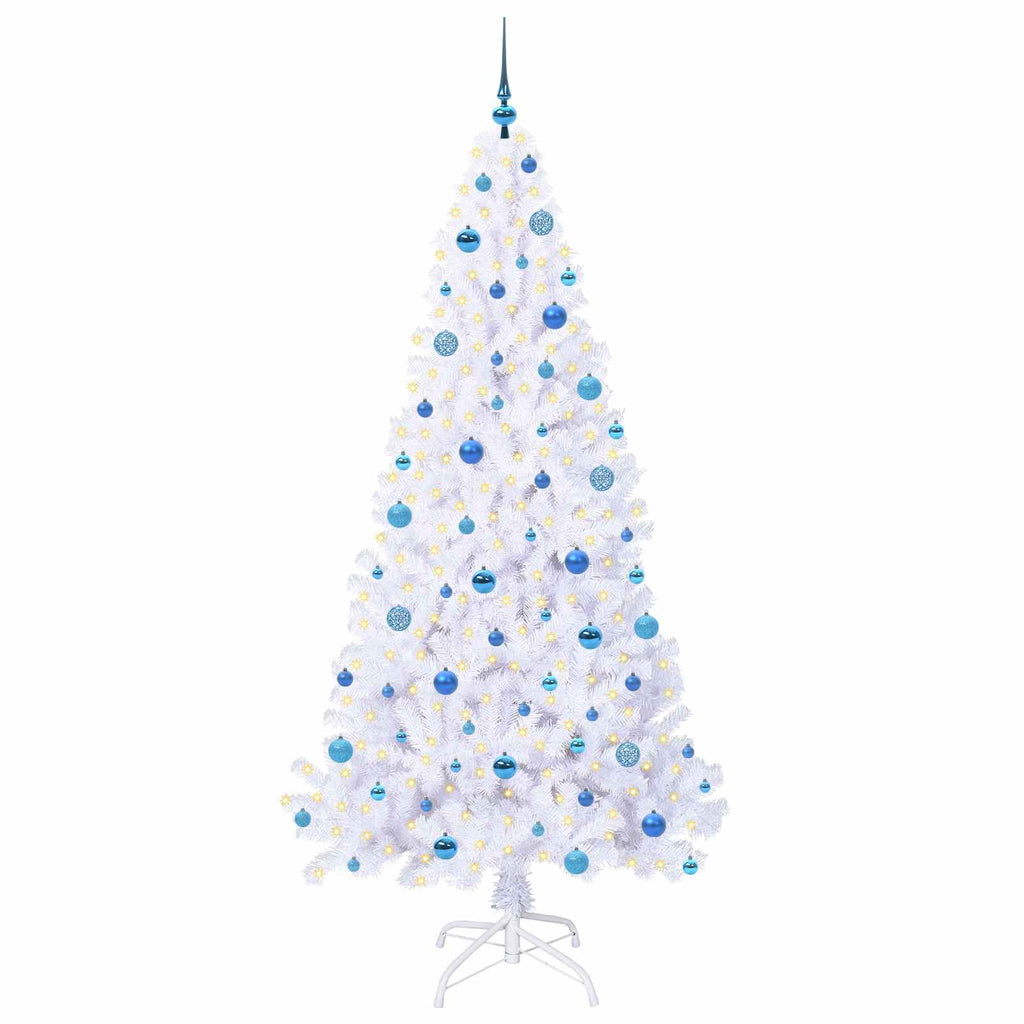 Künstlicher Weihnachtsbaum Weiß 210 cm PVC und Stahl