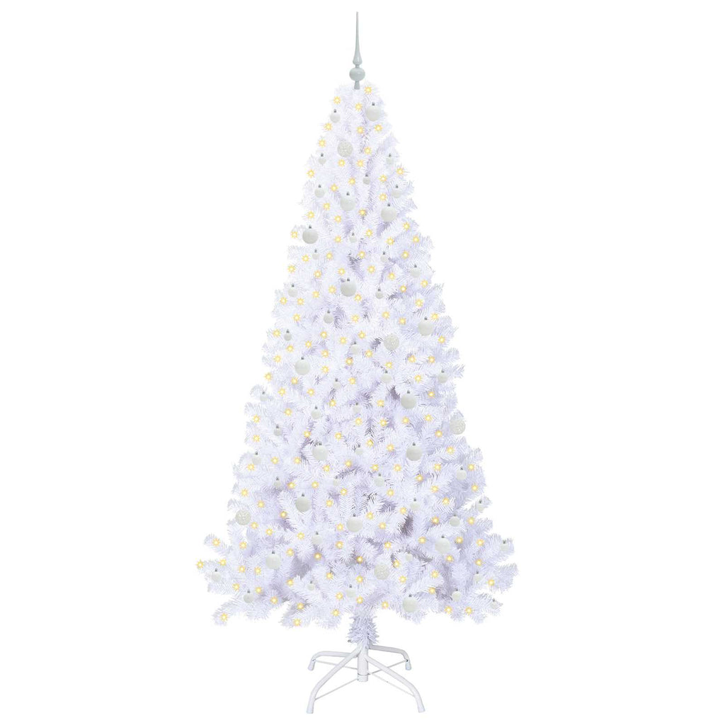 Künstlicher Weihnachtsbaum Weiß 240 cm PVC und Stahl