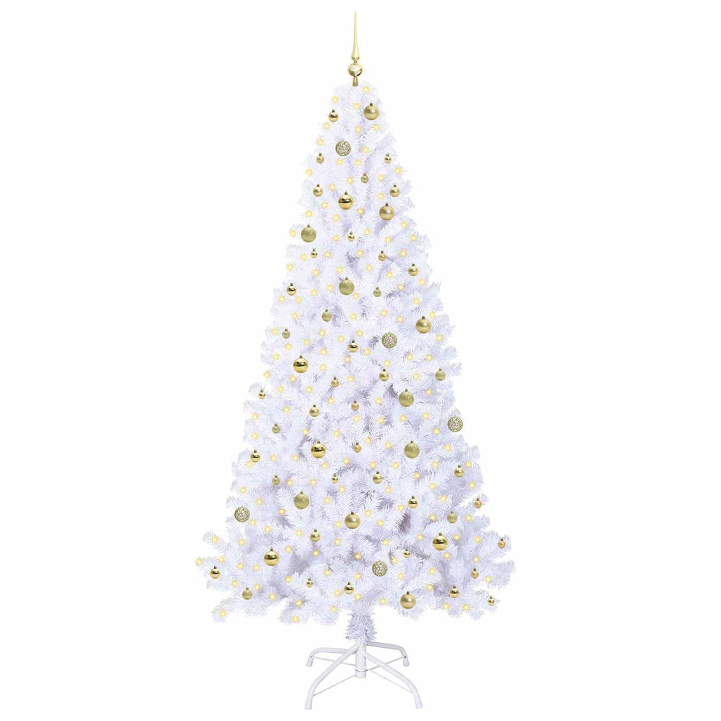 Künstlicher Weihnachtsbaum Weiß 240 cm PVC und Stahl