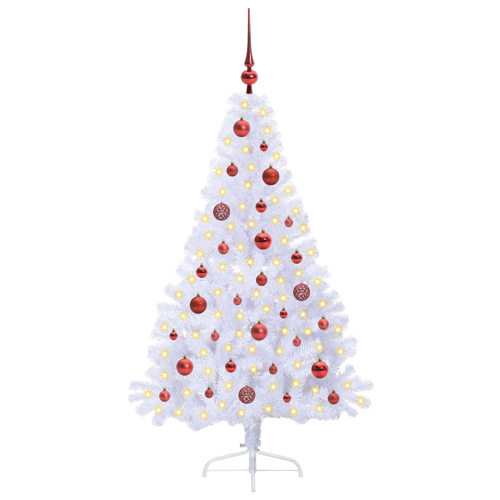 Künstlicher Weihnachtsbaum Weiß 150 cm PVC und Stahl
