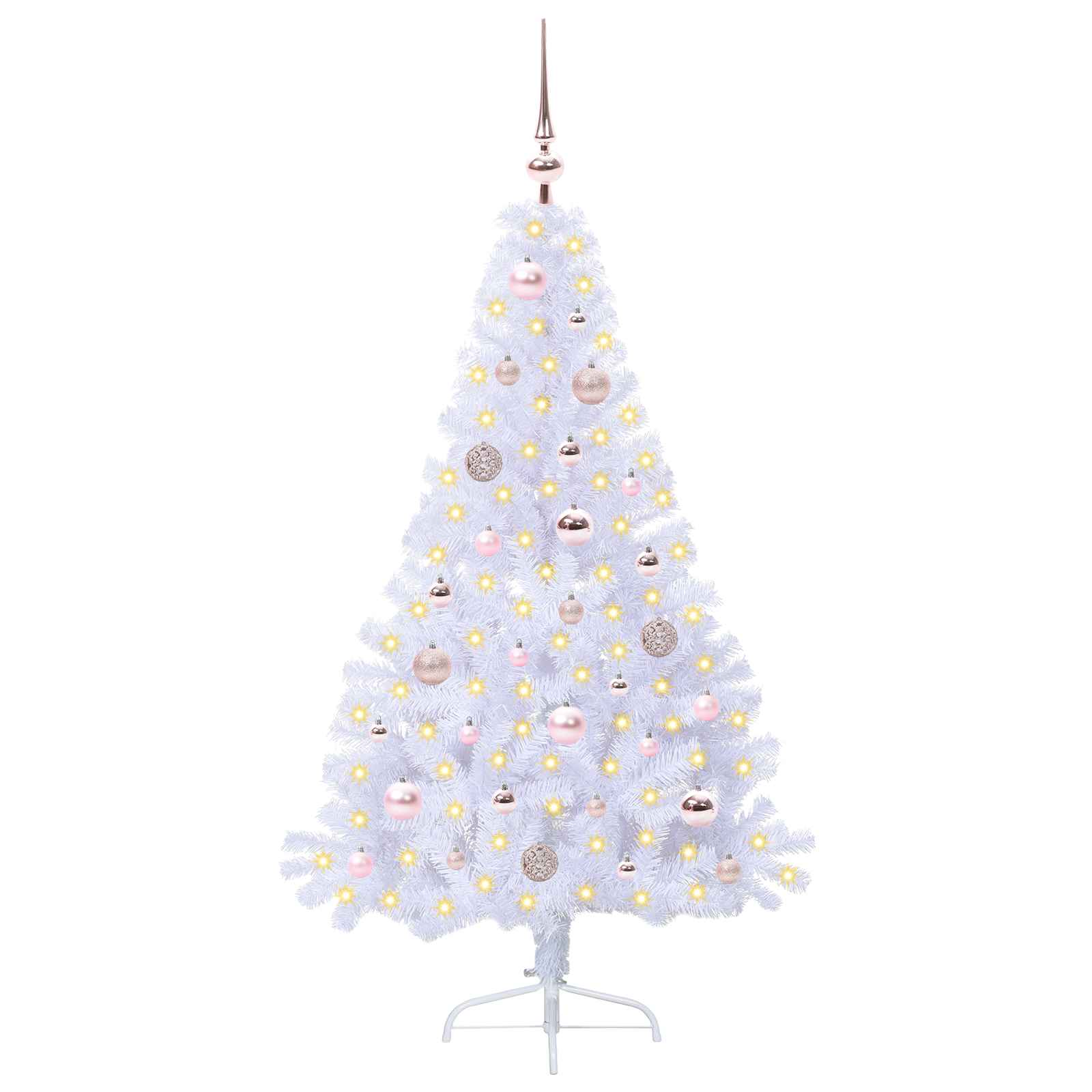 Künstlicher Weihnachtsbaum Weiß 150 cm PVC und Stahl