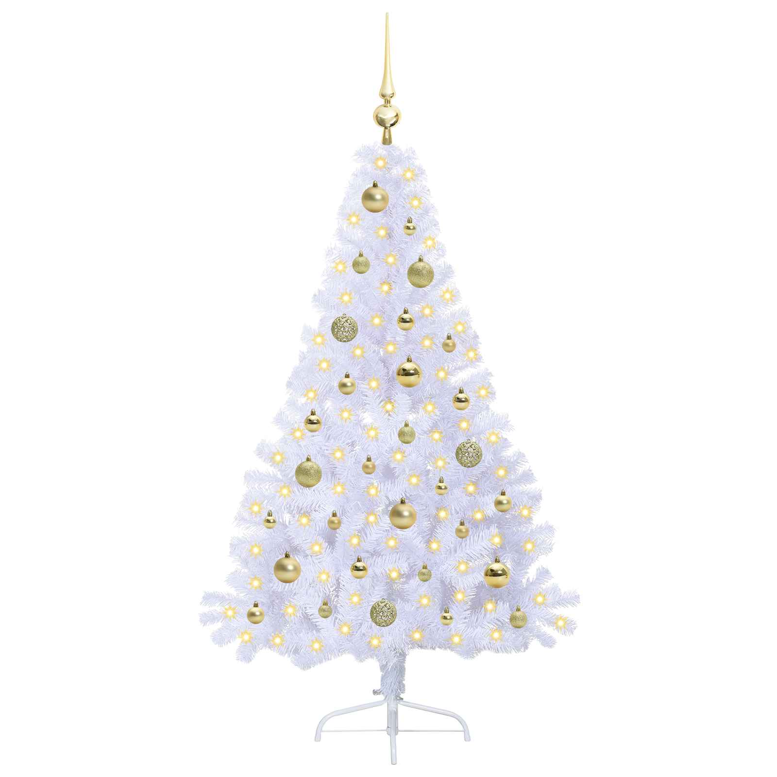 Künstlicher Weihnachtsbaum Weiß 150 cm PVC und Stahl