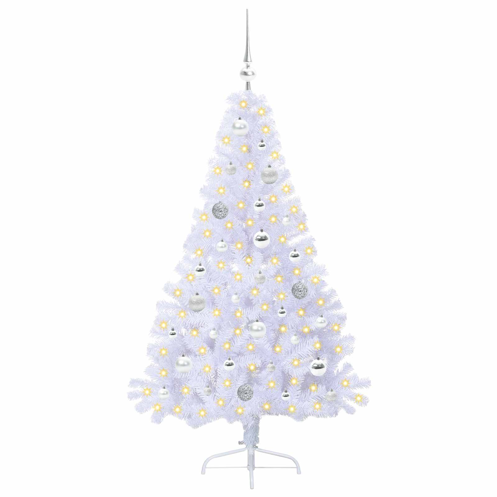 Künstlicher Weihnachtsbaum Weiß 150 cm PVC und Stahl