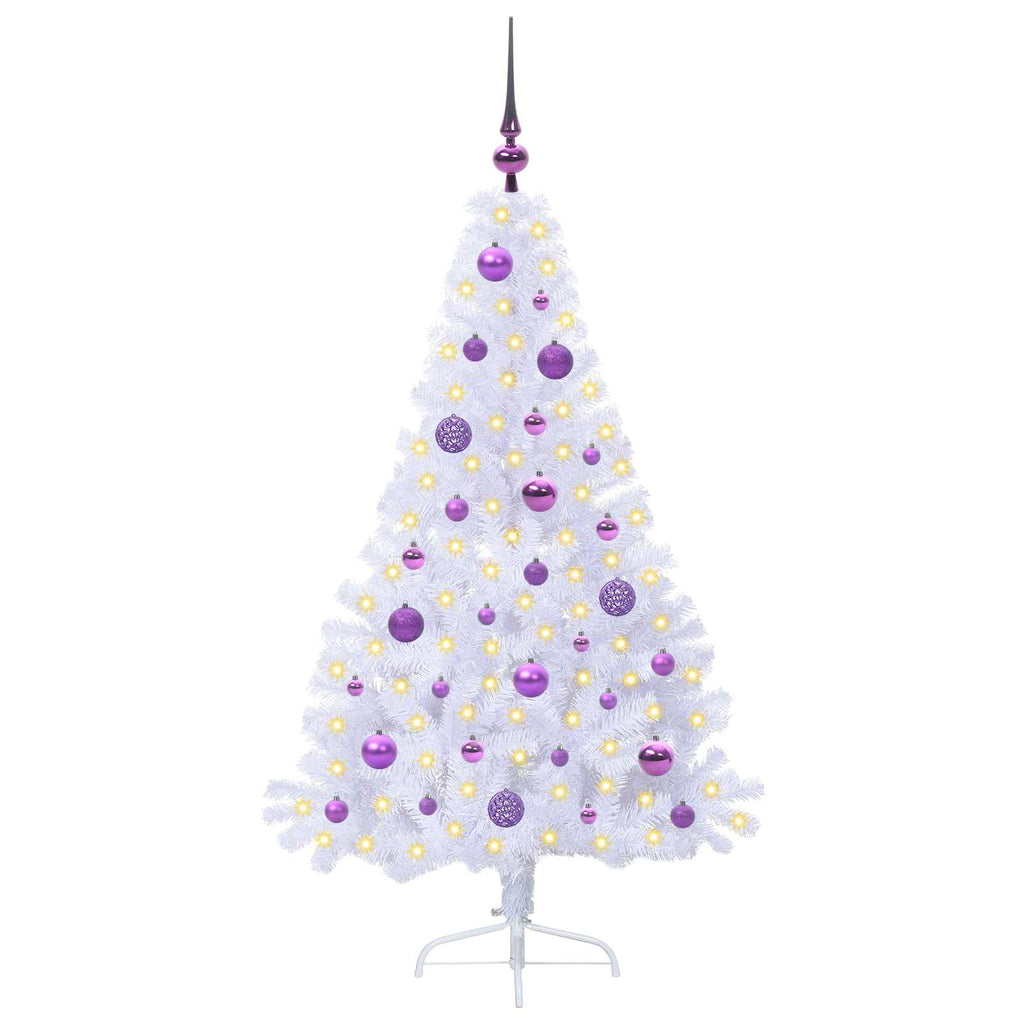 Künstlicher Weihnachtsbaum Weiß 150 cm PVC und Stahl