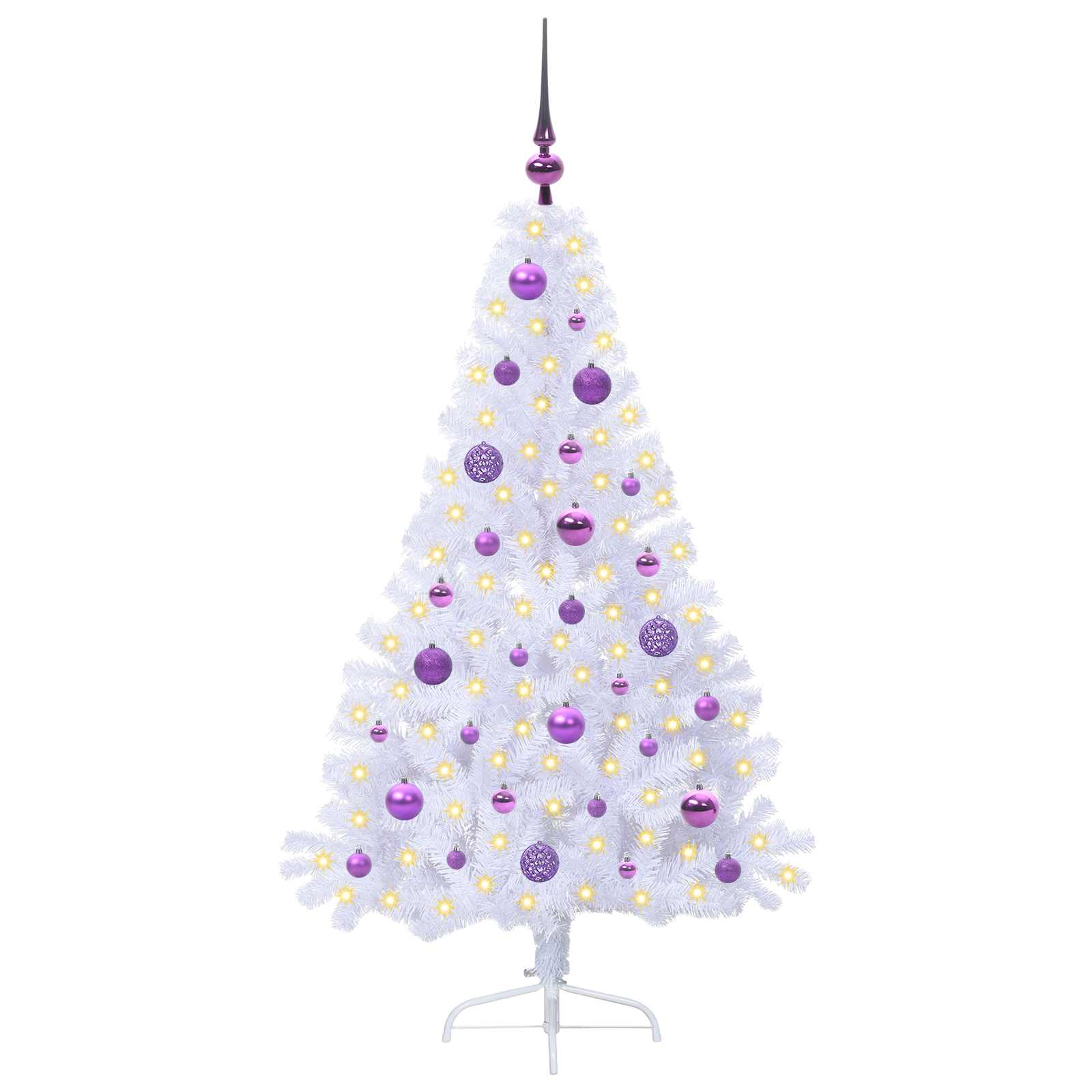 Künstlicher Weihnachtsbaum Weiß 150 cm PVC und Stahl