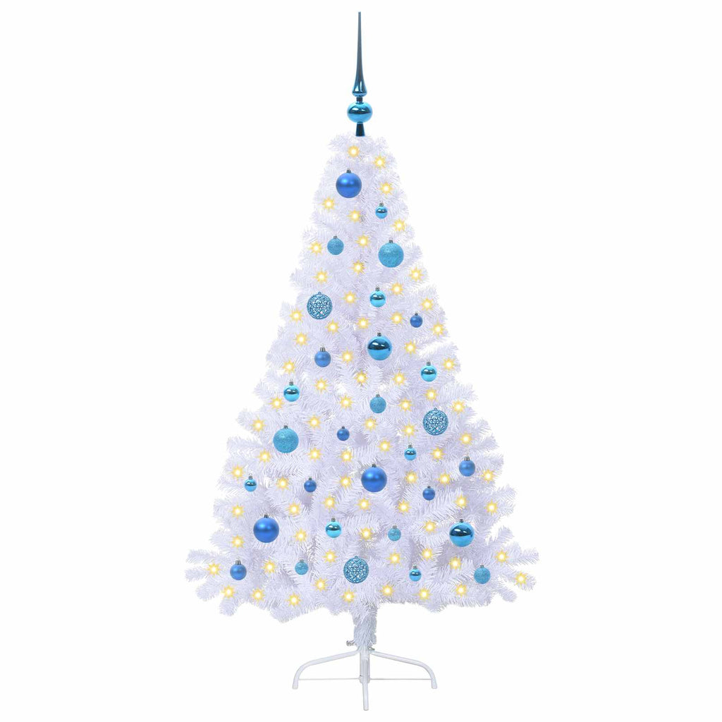 Künstlicher Weihnachtsbaum Weiß 150 cm PVC und Stahl