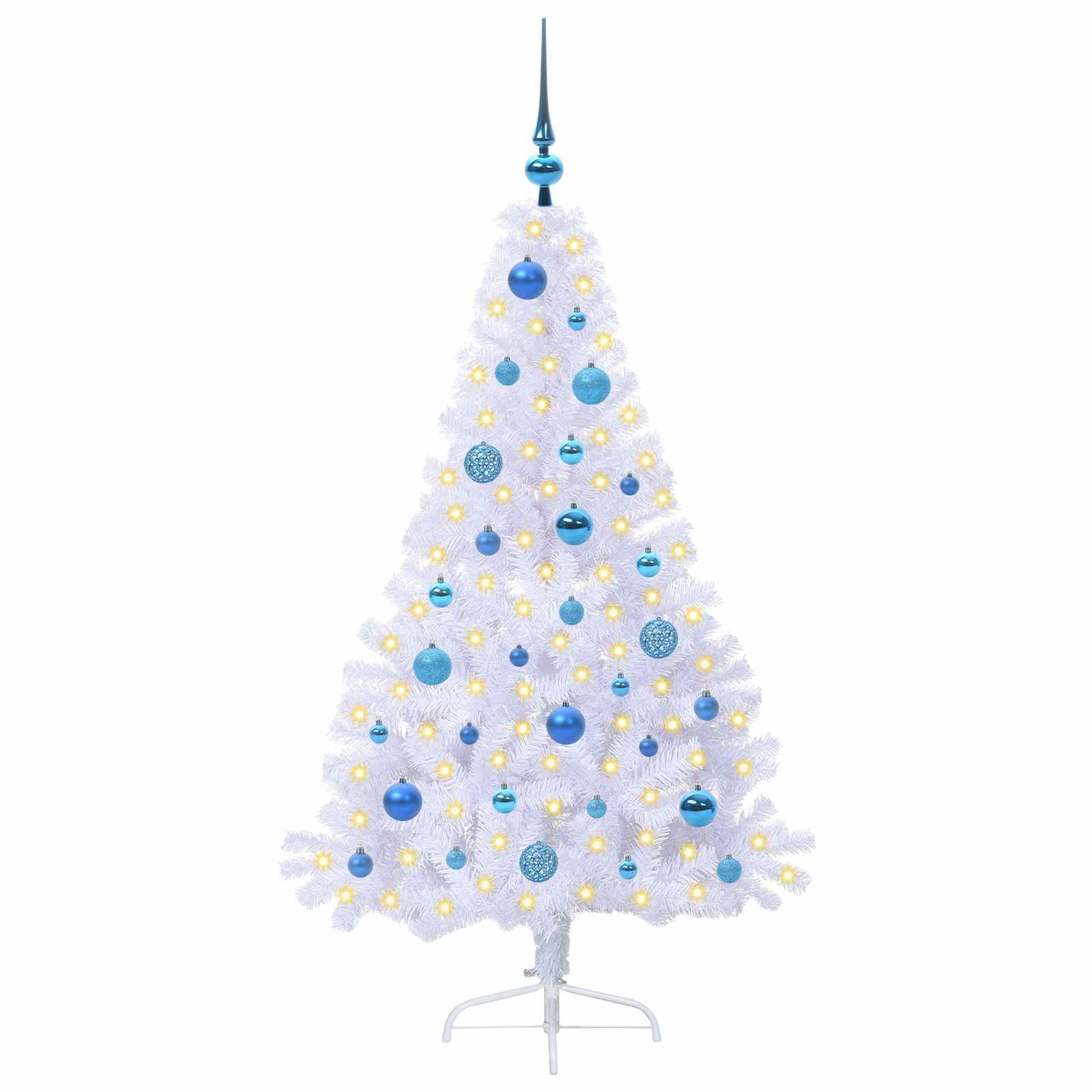 Künstlicher Weihnachtsbaum Weiß 150 cm PVC und Stahl