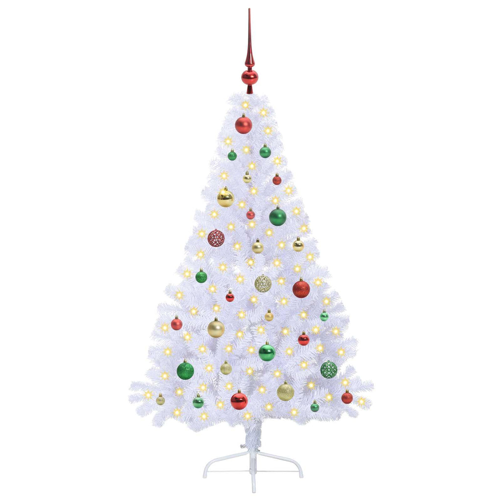 Künstlicher Weihnachtsbaum Weiß 150 cm PVC und Stahl