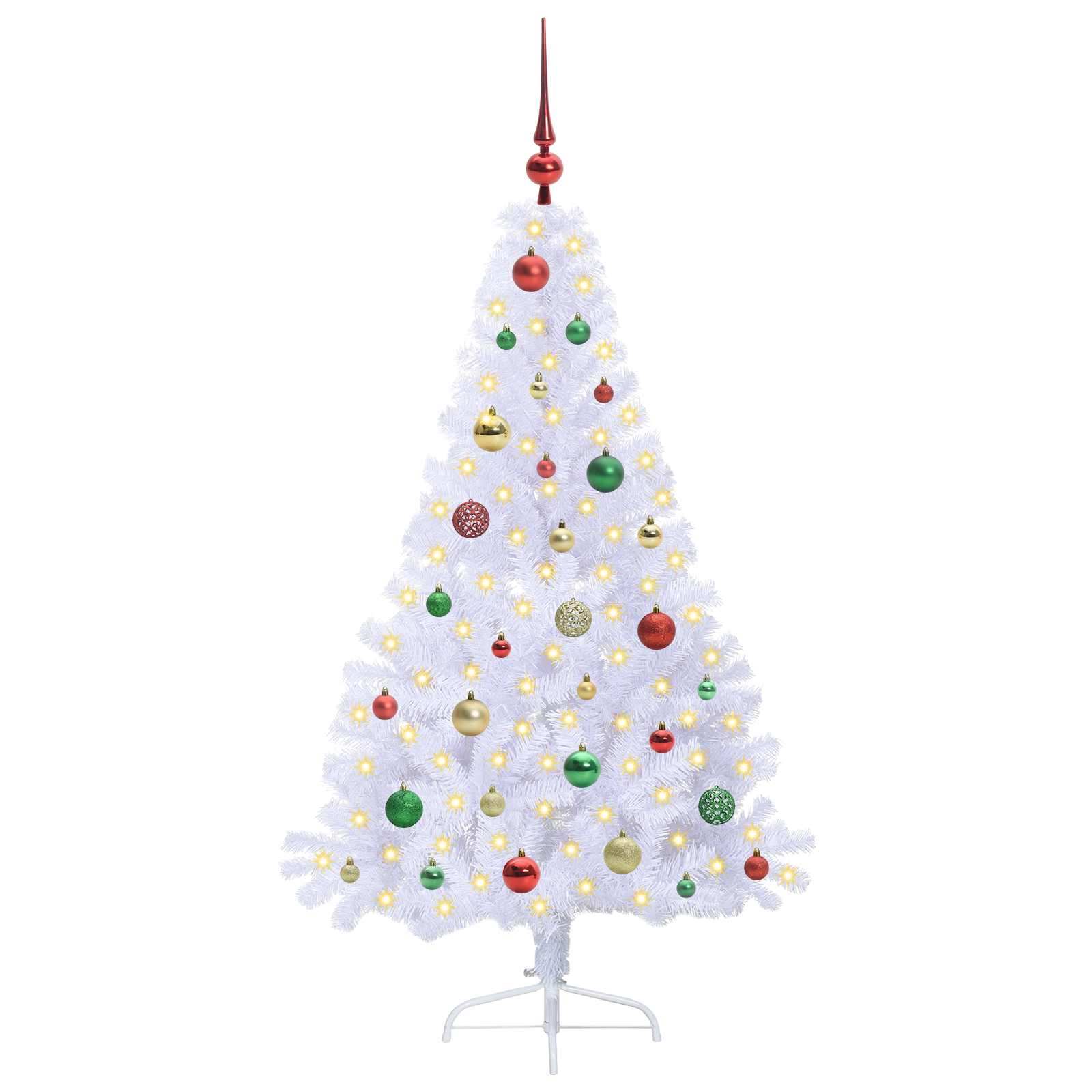 Künstlicher Weihnachtsbaum Weiß 150 cm PVC und Stahl
