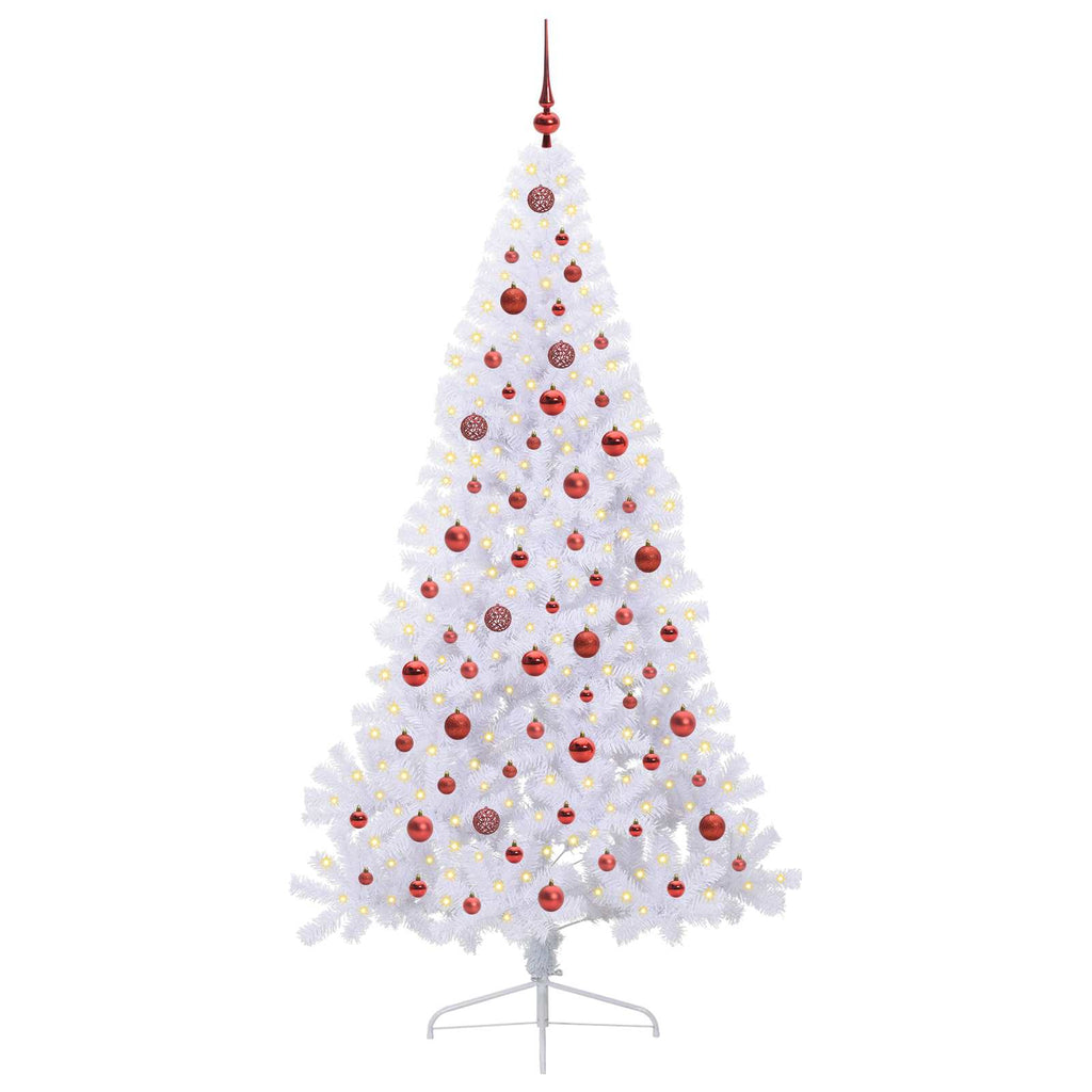 Künstlicher Weihnachtsbaum Weiß 210 cm PVC und Stahl