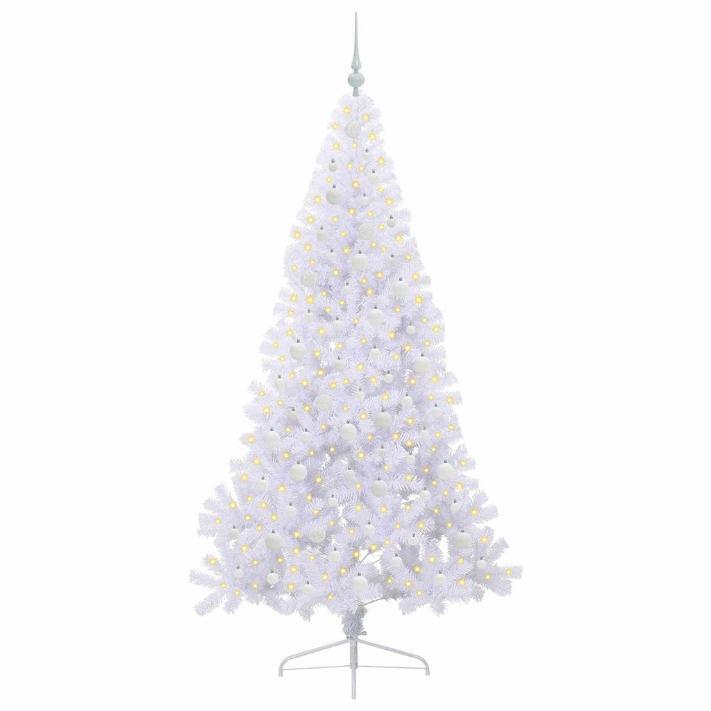 Künstlicher Weihnachtsbaum Weiß 210 cm PVC und Stahl
