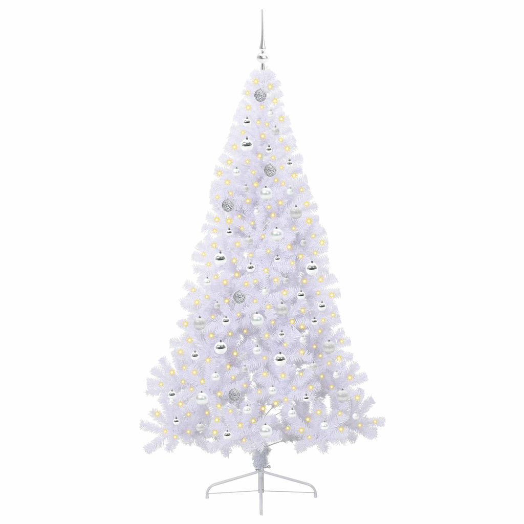 Künstlicher Weihnachtsbaum Weiß 210 cm PVC und Stahl