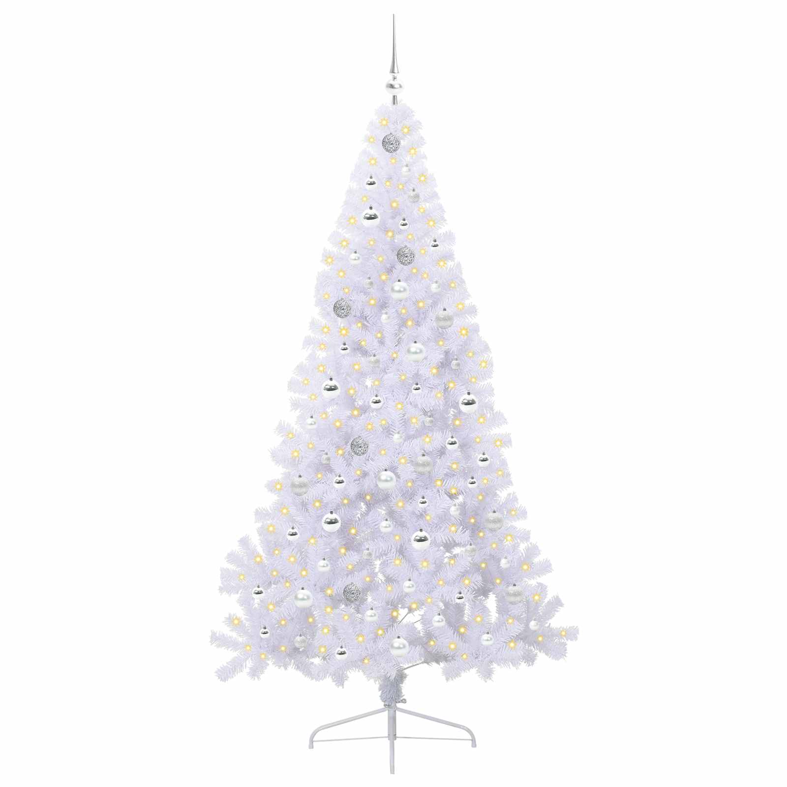 Künstlicher Weihnachtsbaum Weiß 210 cm PVC und Stahl