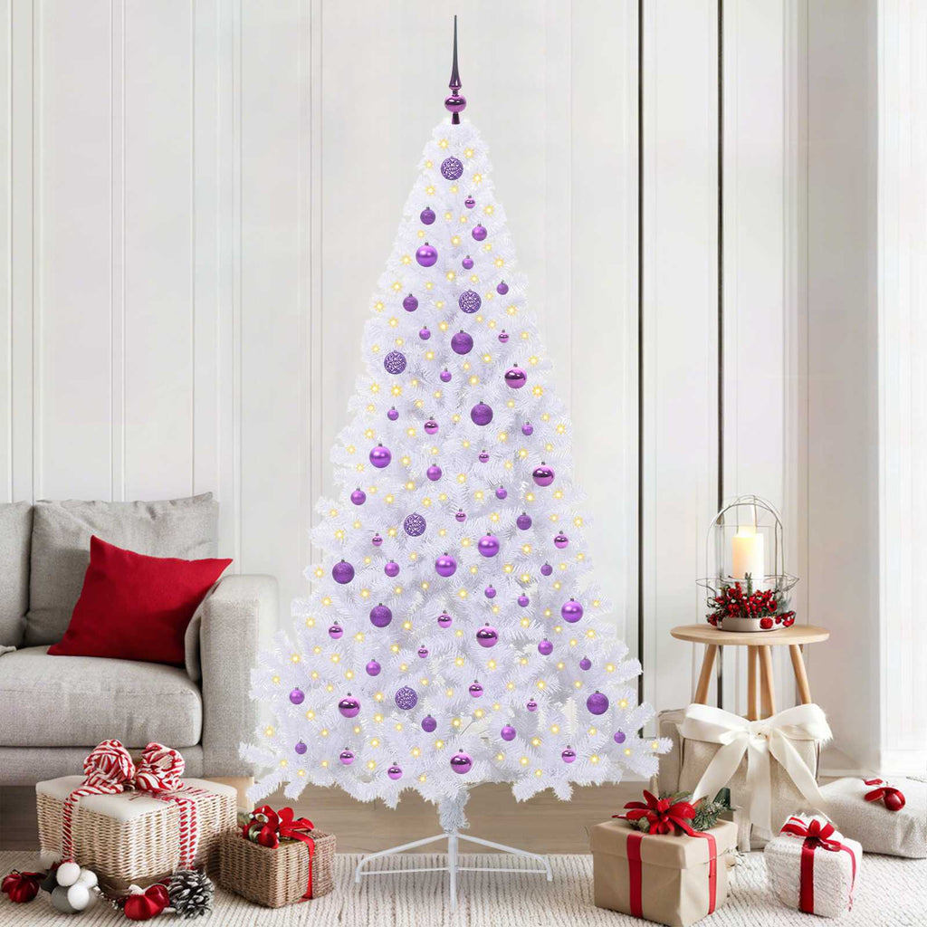 Künstlicher Weihnachtsbaum Weiß 210 cm PVC und Stahl