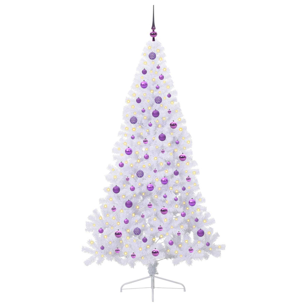 Künstlicher Weihnachtsbaum Weiß 210 cm PVC und Stahl
