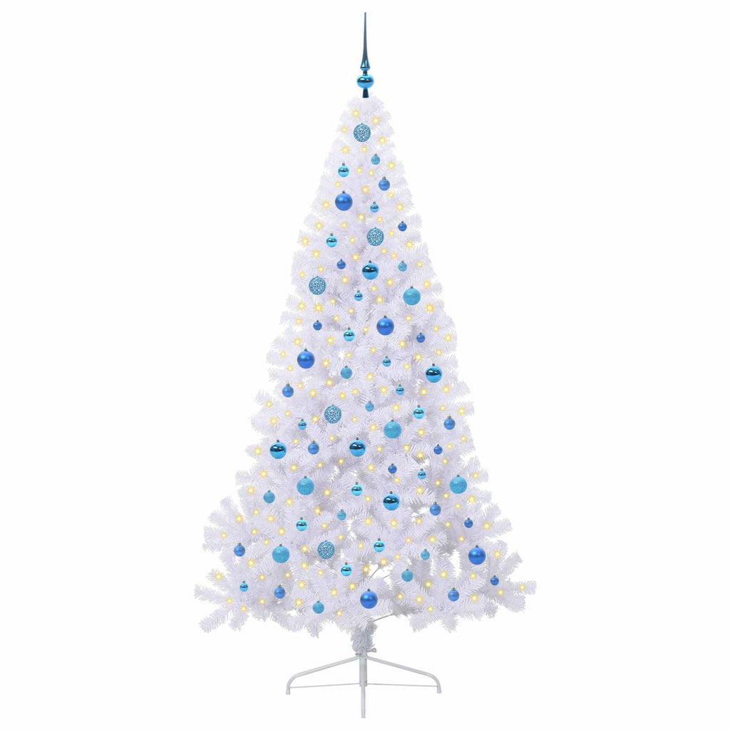 Künstlicher Weihnachtsbaum Weiß 210 cm PVC und Stahl