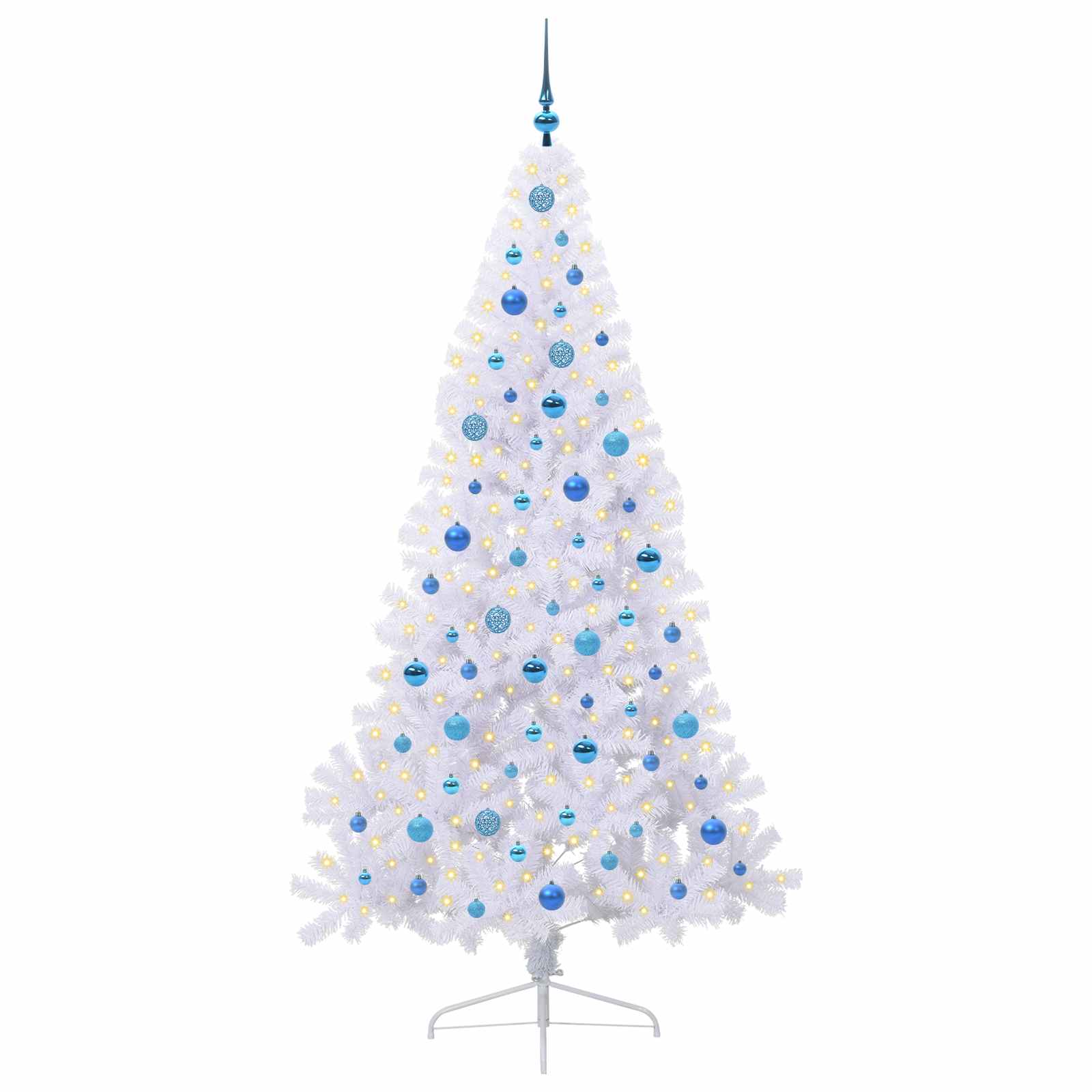 Künstlicher Weihnachtsbaum Weiß 210 cm PVC und Stahl