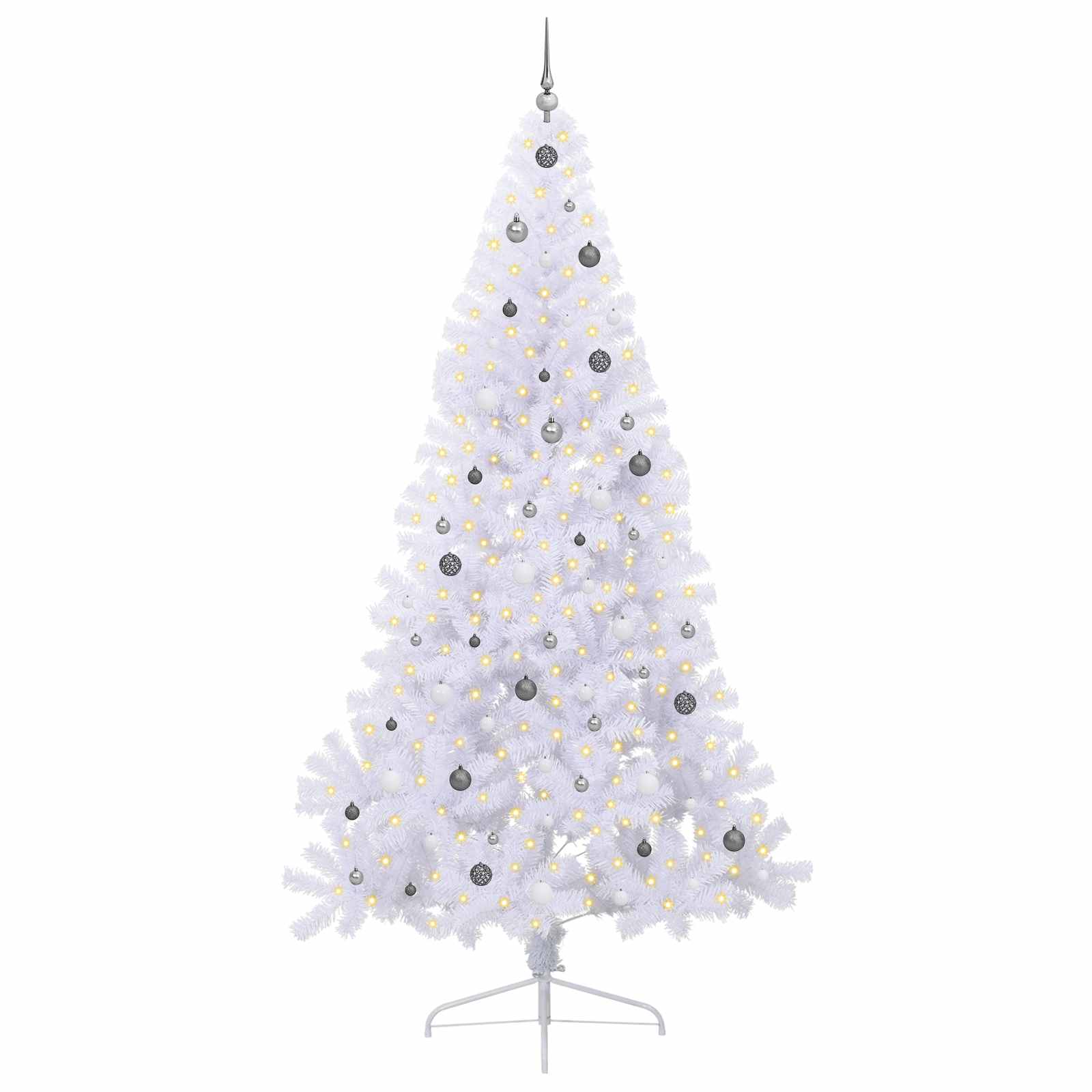 Künstlicher Weihnachtsbaum Weiß 240 cm PVC und Stahl