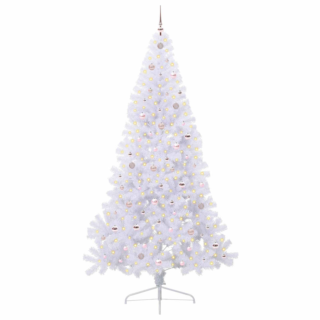 Künstlicher Weihnachtsbaum Weiß 240 cm PVC und Stahl
